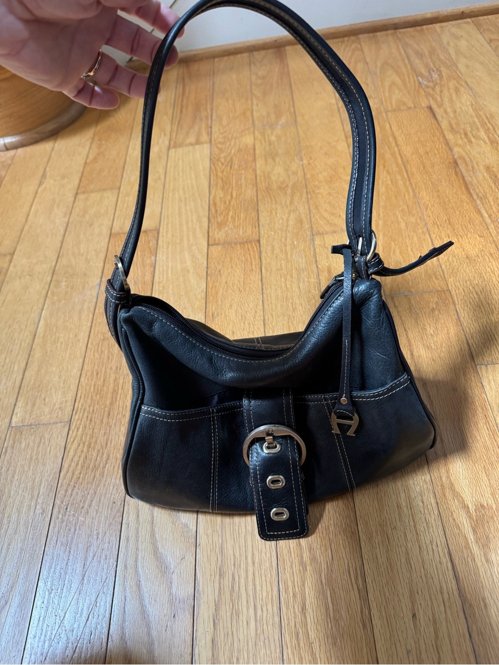 Etienne Agner Y2K 90s Stella Hobo Bag Black Leather Shoulder Purse Buckle Slouch - Picture 3 of 16
